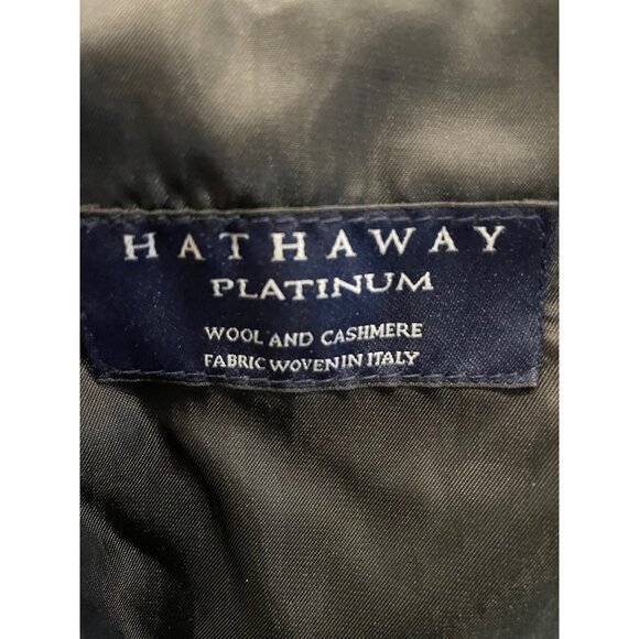 Hathaway Platinum Mens Wool Cashmere Blend Black Overcoat Sz 42R - Picture 4 of 10